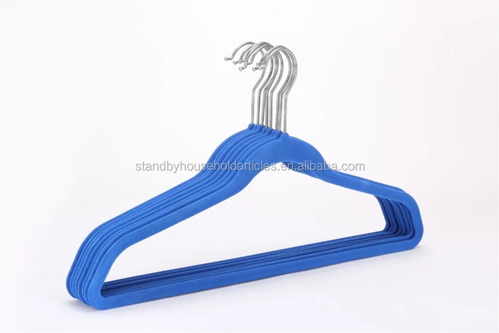 flocked clothes hanger with shoulder pads HM010, View plastic clothes hangers red, STANDBY