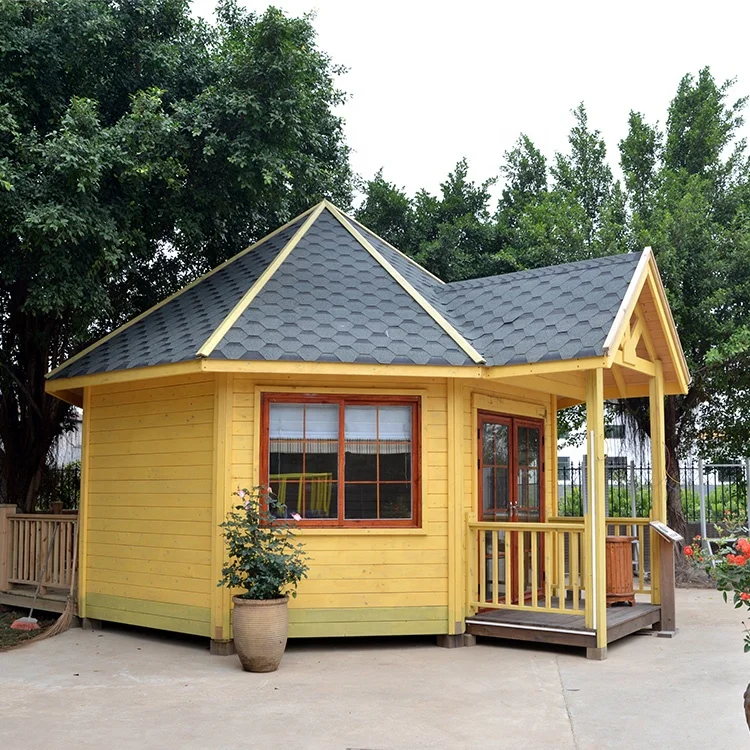 New Style European Octagon Shape Brown Pine Wood Modular Homes