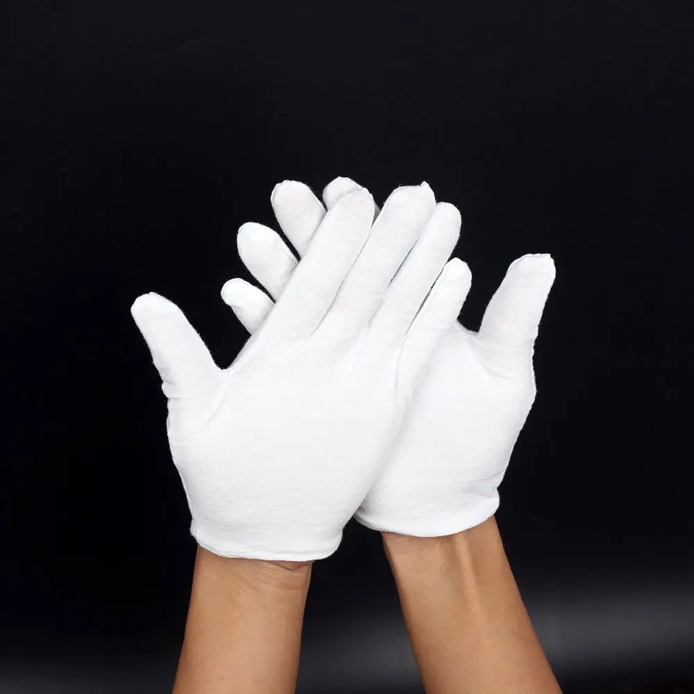 white full hand gloves