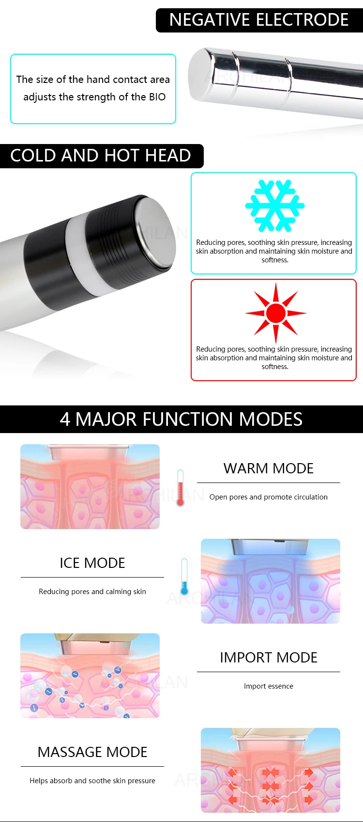 Device Hot Cold Rf Hammer Cryotherapy Facial Equipment
