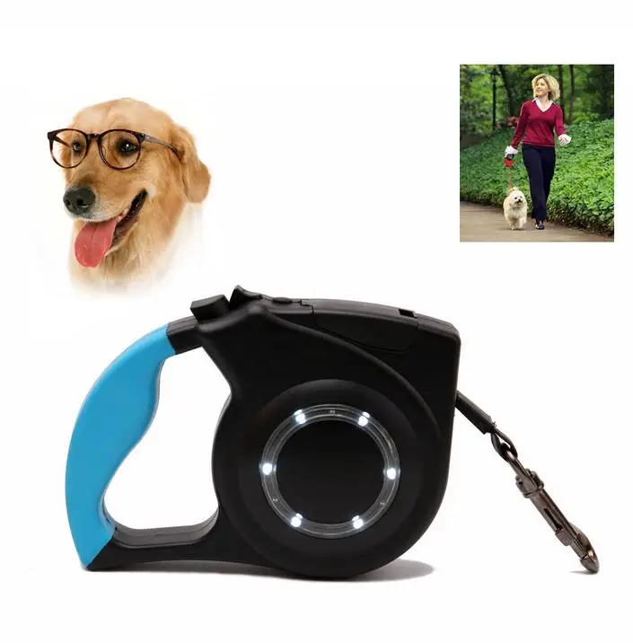 4m Hands Free Smart Dog Leash Led Retractable Dog Leash With LED Light