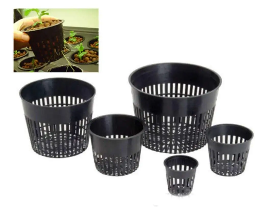 5 Inch- Net Pot Mesh Flex Pot Net Cup - AEROPONIC GROW BASKET HYDROPONIC SEED CLONING (2 pcs)