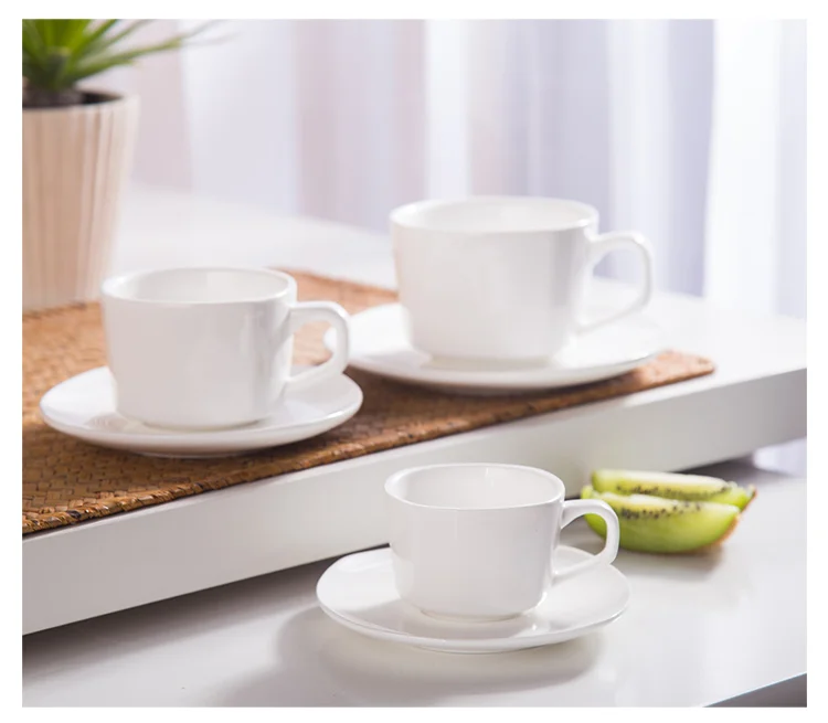 Antique Ceramic White Coffee Cup With Saucer Bulk Espresso Cups