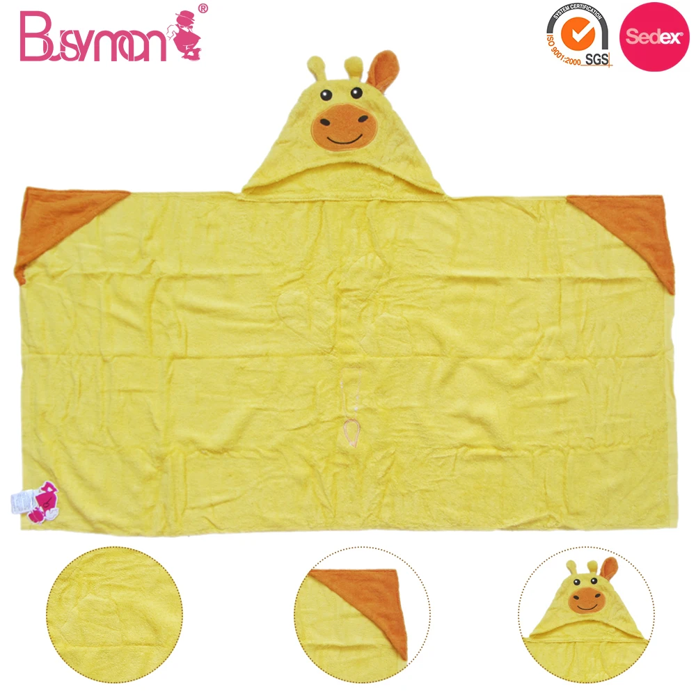 unique design organic bamboo hooded baby towel