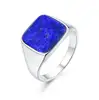 Wholesale Ladies Daily Wear Ring Blue Stone Unisex design Stainless Steel 316 Jewelry Lapis Lazuli Rings price for men