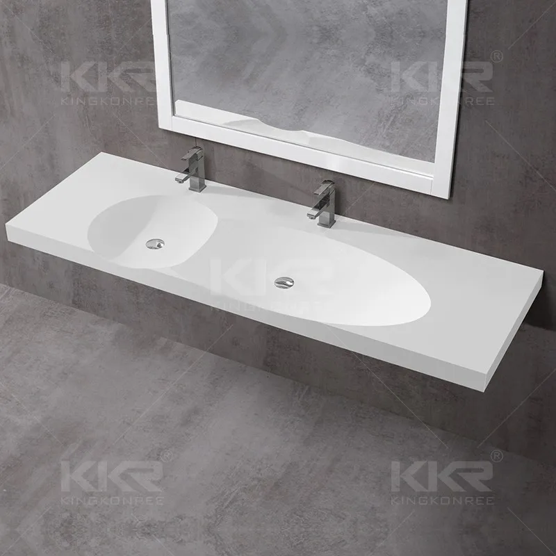 Polyester Vanity Sinks Square Shape Wall Hung Ceramic Basin Solid Surface Wash Polyester Vanity Sinks Square Shape Wall Hung Ceramic Basin Solid Surface Wash