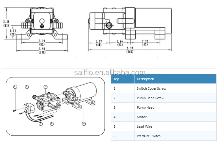 Sailflo FLO-2203 12V dc 2.6lpm 70psi pump dc high pressure water pump/small battery powered irrigation pump