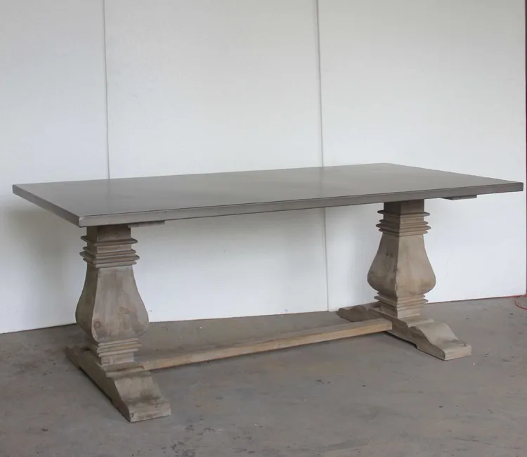 Factory Best Selling Restaurant Home Rectangular Metal Top Reclaimed