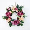 Supplies wholesale wreath artificial fall rattan plastic purple flower garland forms
