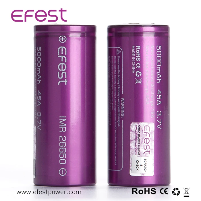 ROHS electric scooter battery lithium li ion battery cell 26650 5000mah 45A cell