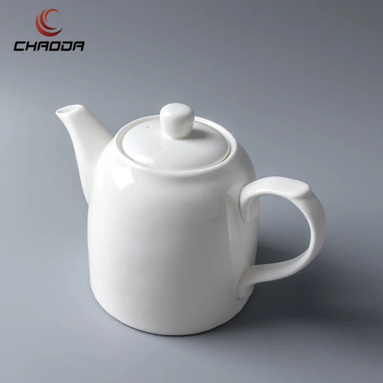 1110ml Heat Resistant White Ceramic Pot Teapot Set Cheap Porcelain