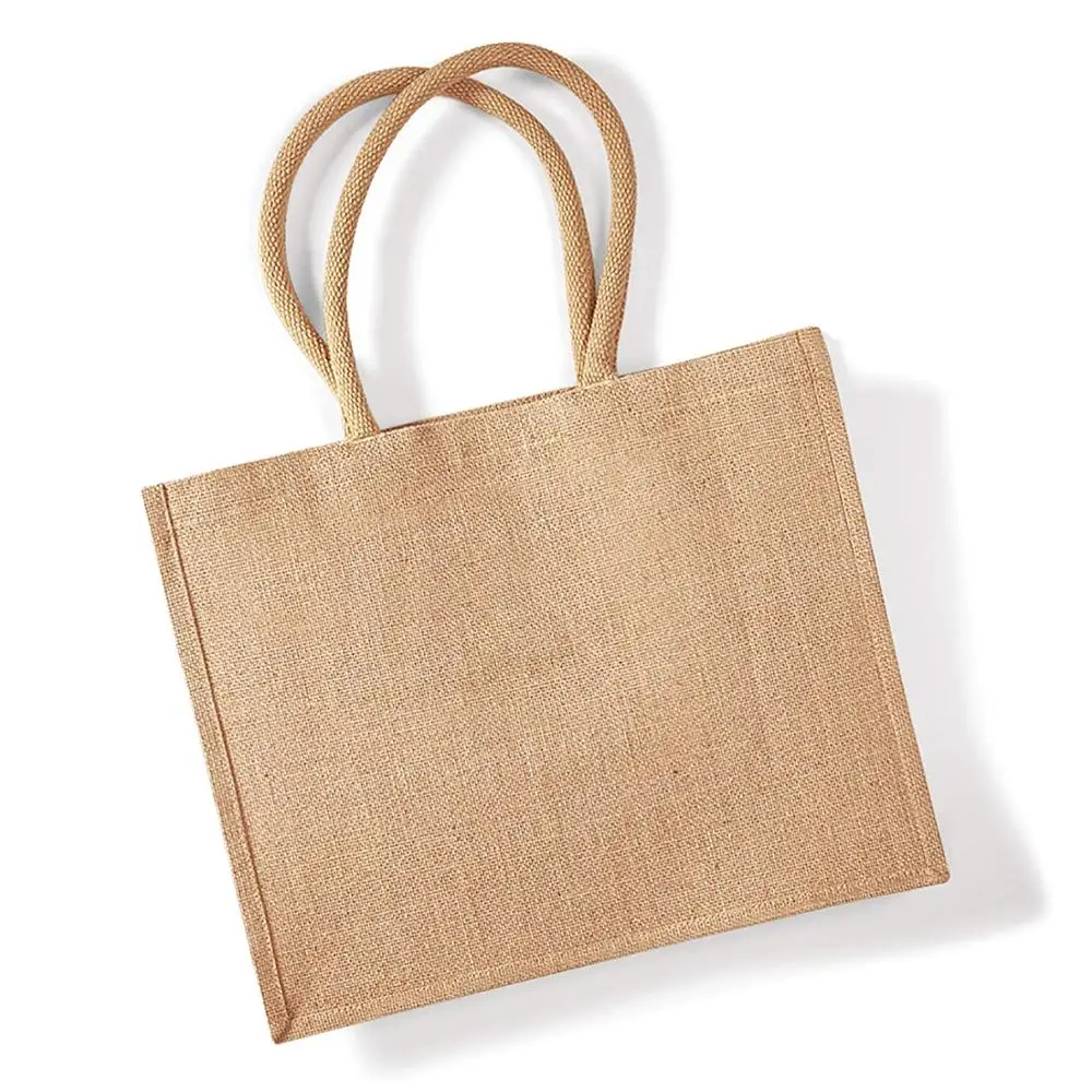 Promotional Printing Eco Nature Heavy Duty Large Grocery Jute Burlap