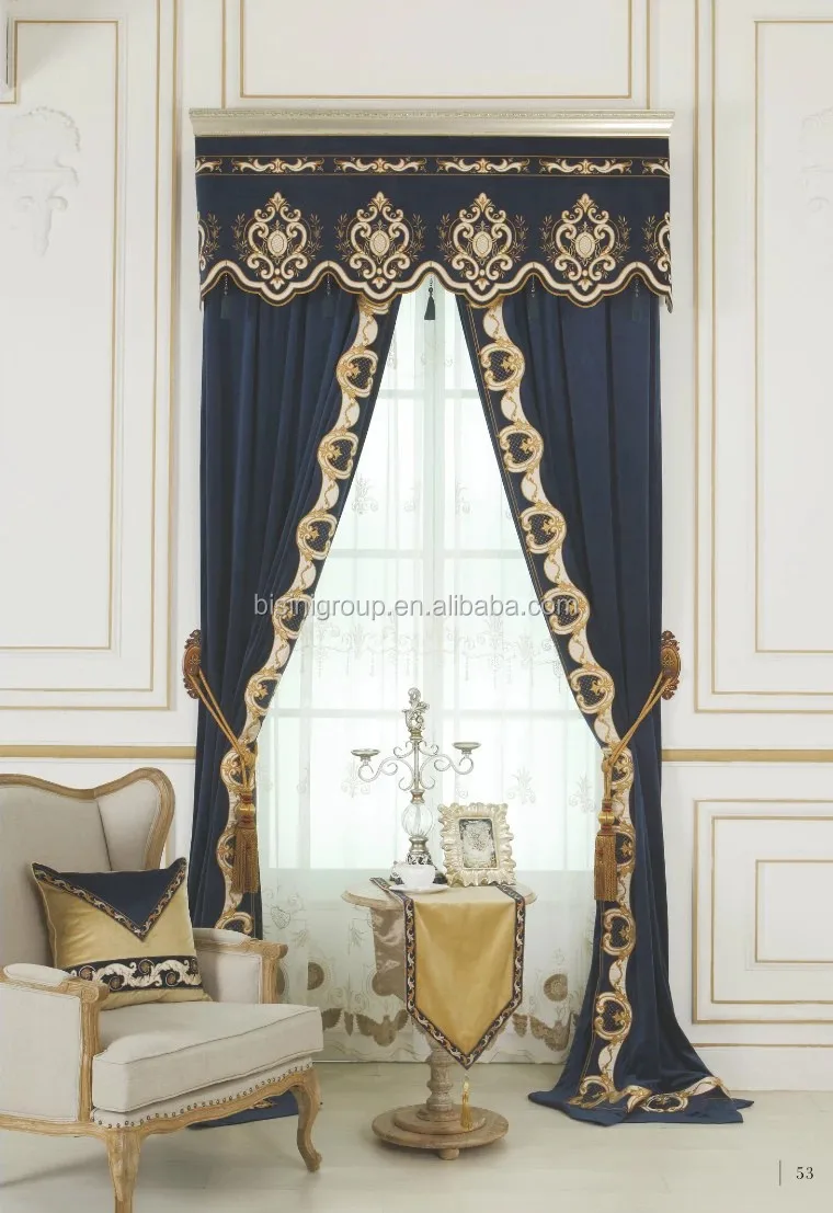 Intérieur Grandeur Luxueux Victorienne Style Saphir Rideau Et ... Intérieur Grandeur Luxueux Victorienne Style Saphir Rideau Et ...