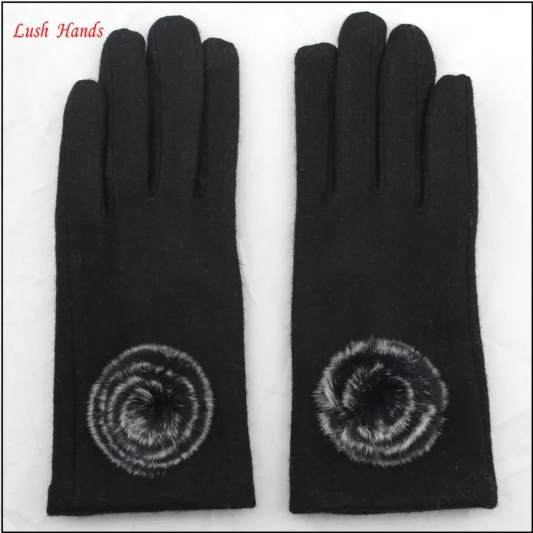 Wholesale price ladies wool gloves buld woolen gloves fashion wool dress gloves