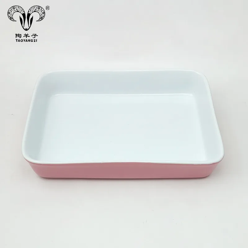 Stock Ecofriendly Microwave Safe White Ceramic Bakeware With Handles