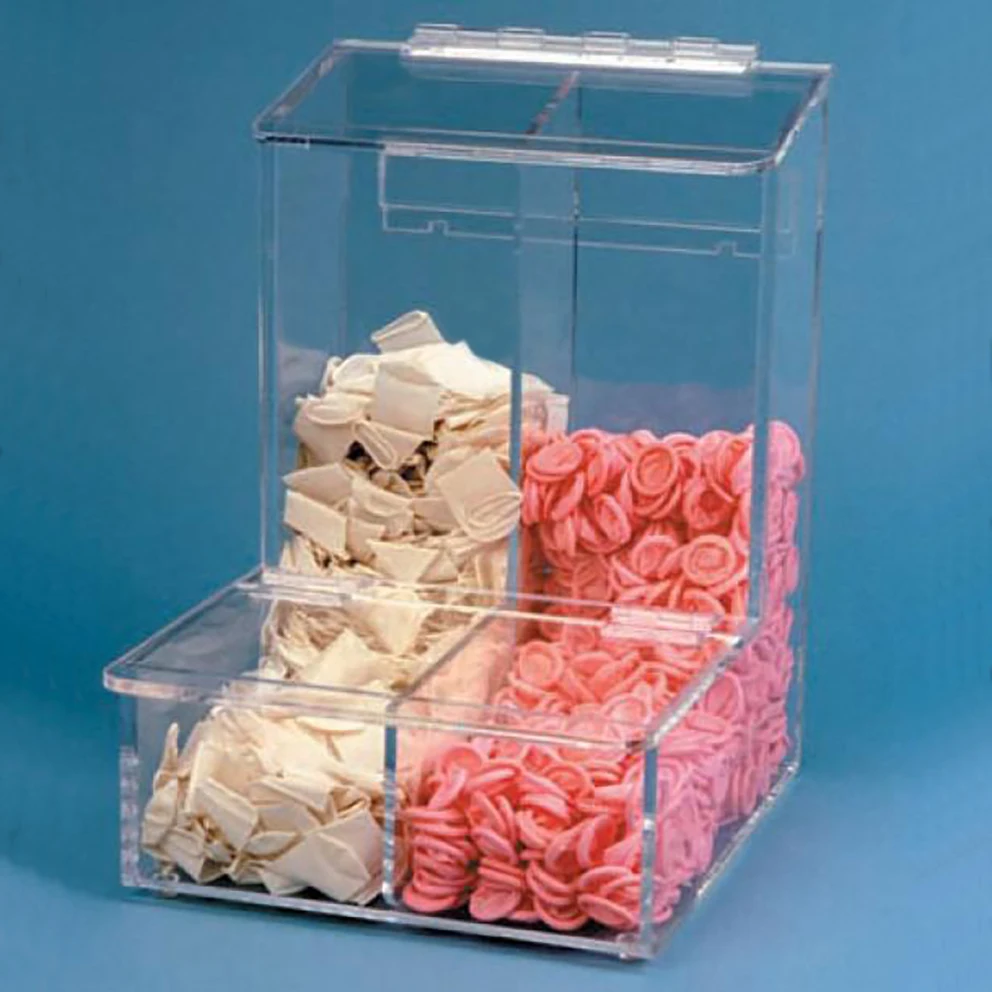 2 Compartment Acrylic Finger Cot Dispenser Ear Plug Dispenser Box Buy