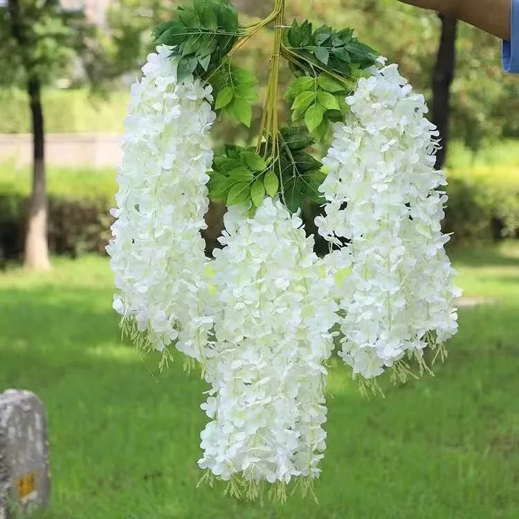 Wholesale Artificial Wisteria Flower Silk Wisteria Flowers For Hanging