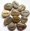 Fashion Mixed Color River Stones Engraved Inspirational Stones Memory Stones
