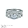 RZH-R020 Factory Direct Sale Engagement Wedding Cubic Zirconia Solid Silver Ring Set For Women Bridal