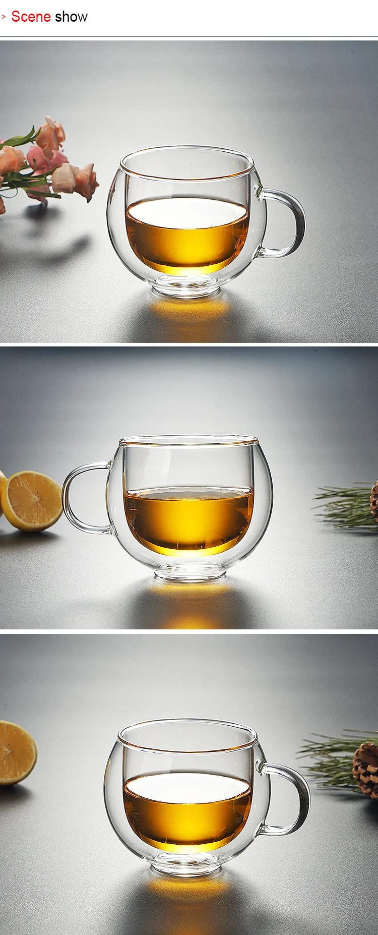 Double Wall Glass Espresso Cups set Insulated Coffee Shot Glasses