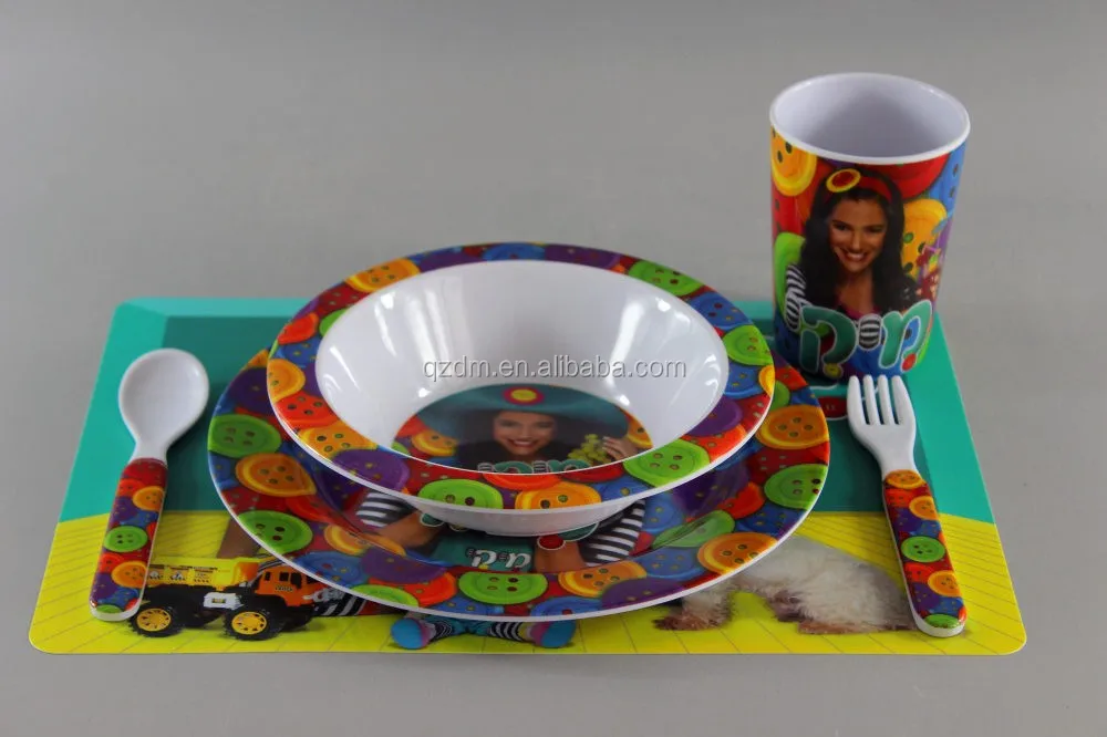 Melamine Dinner Whole Set For Kids With PP Table Mat