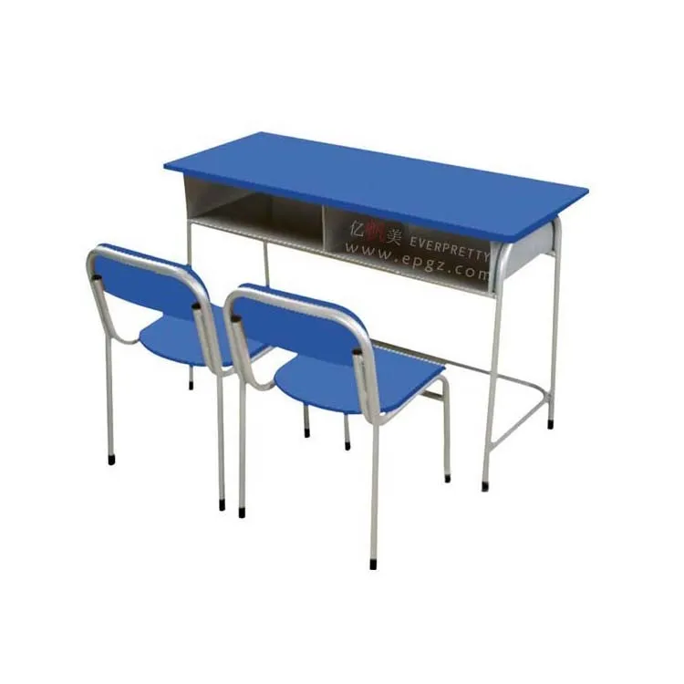 High Quality Cheap Price School Furniture Double Desk And Chair For
