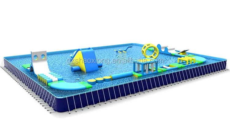 Inflatable Floating Water Game Water Obstacle Course In Sea Or Pool Metal Frame Swimming Pool China Factory Price For Sale