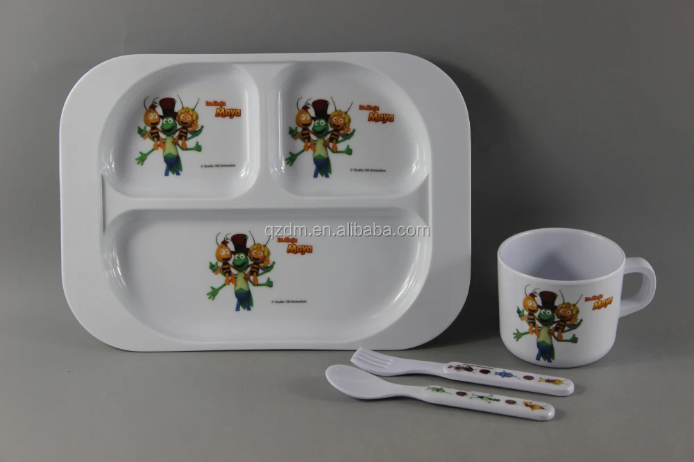 4 Piezas Melamine Dinner Set For Kids/Set Of 4pcs Dinner Ware
