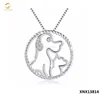 925 Sterling Silver I Love My Pet Jewelry Vintage Dog And Cat Pendant Necklace