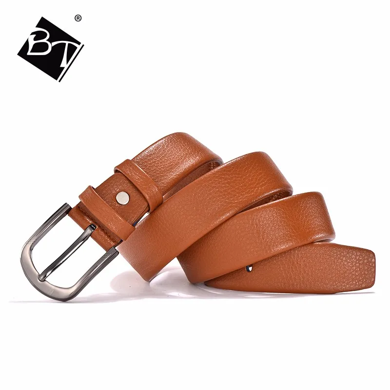 Bt Wholesale Men Genuine Leather Belt With Copper Pin Buckles Cow Hide ...