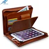 leather custom print notebook with zipper and power bank for table computer