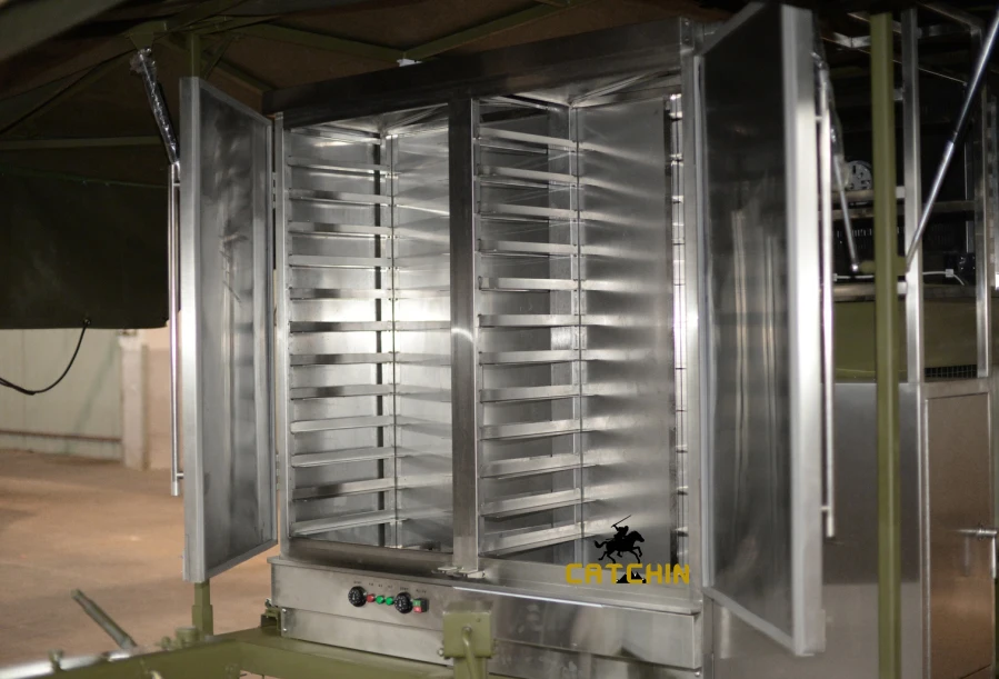 Army mobile field bakery trailer outside bakery trolly ...