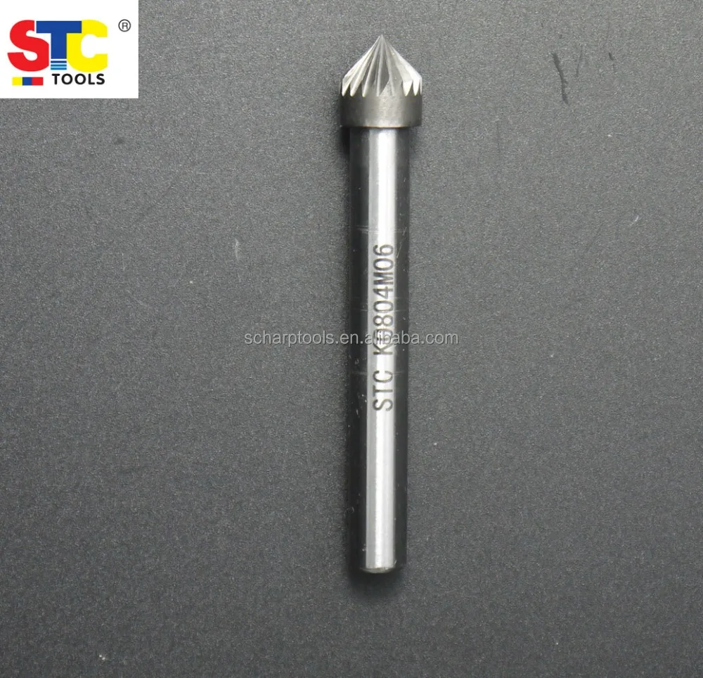 SJ with 60 degrees Included Angle 1 inch Diamet Solid Carbide Burs Cone Shape