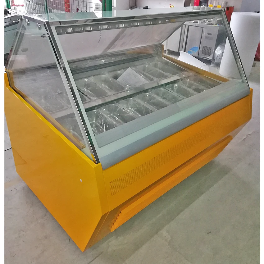 20 Flavors Commercial Italian Gelato Ice Cream Freezer Display Made In