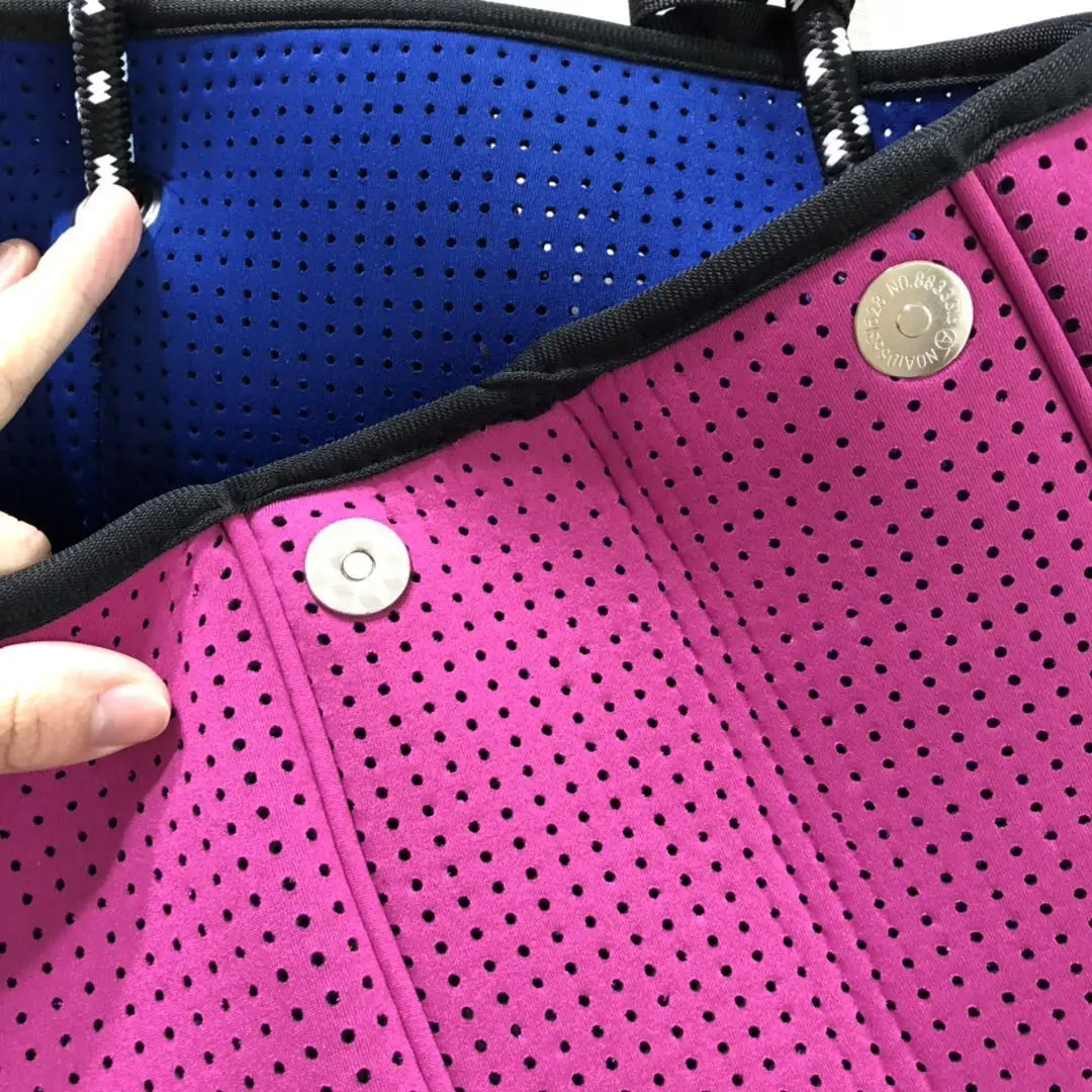 2019 Fashion Soft Material Perforated Neoprene Bag Beach Bag With Small ...