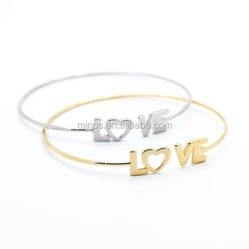 Custom Letter Love Cuff Bracelet For Las New Model Bangle Design Custom Letter Love Cuff Bracelet For Las New Model Bangle Design Stainless Steel Jewelry