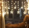 2019 Newest Christmas decoration light indoor rgb twinkle 12 star 138 led window curtain string lights for bedroom decorations