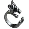 CH010 Huilin Love My Boxer Dog Shaped Animal Wrap Ring Men in Bronze Silver