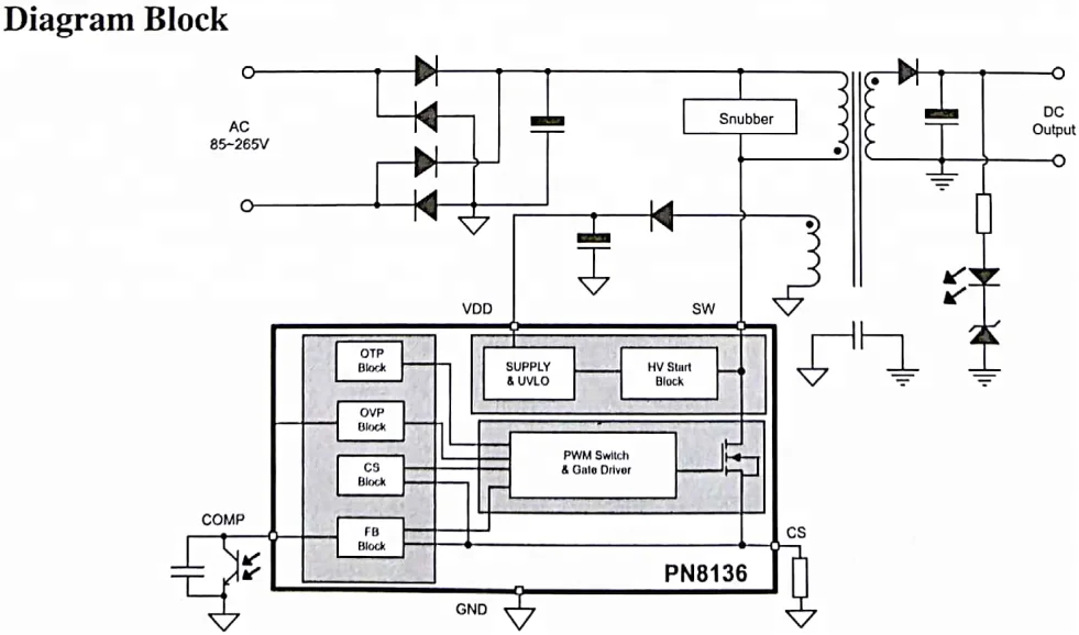 Pn8136-convertidores Pwm De Baja Potencia En Espera,Sin Línea,Para Dvb ...