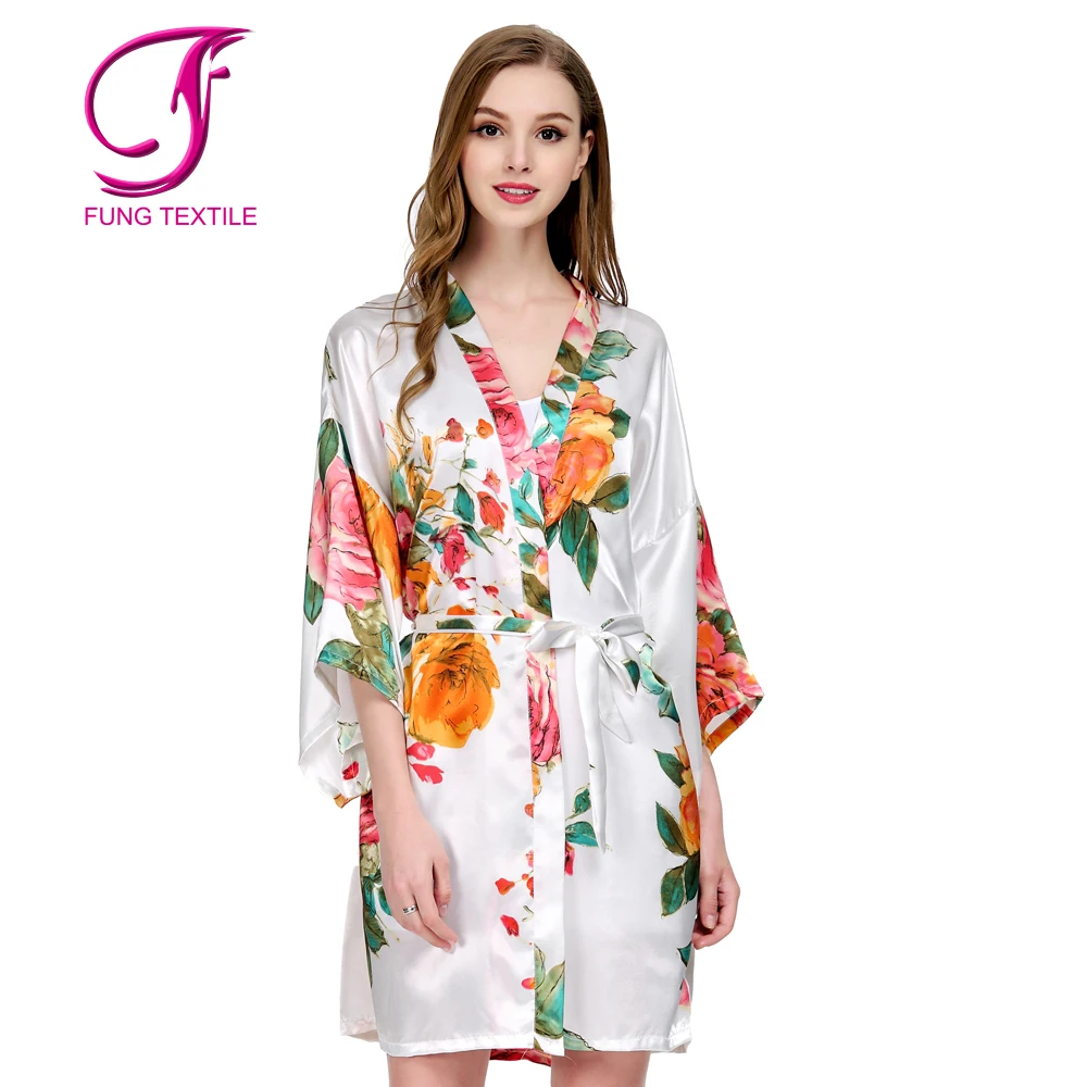 Fung 3017 Floral Satin Bride And Bridesmaid Robe For Bridal Party Buy