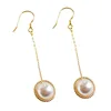 925 Sterling Silver Opal Dangle Earrings Long Drop Pearl Earrings For Women