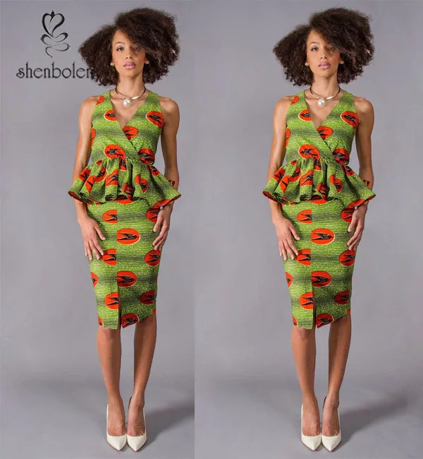 Stylish African Nigeria Women Set Top Modern Wax Design Two Pieces Stylish African Nigeria Women Set Top