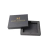 Small Black Paper Logo Gold hot stamping gift box for wallet packaging