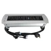Silver Manual Flip Up Desktop Socket with HDMI and VGA for Conference Table Hotel