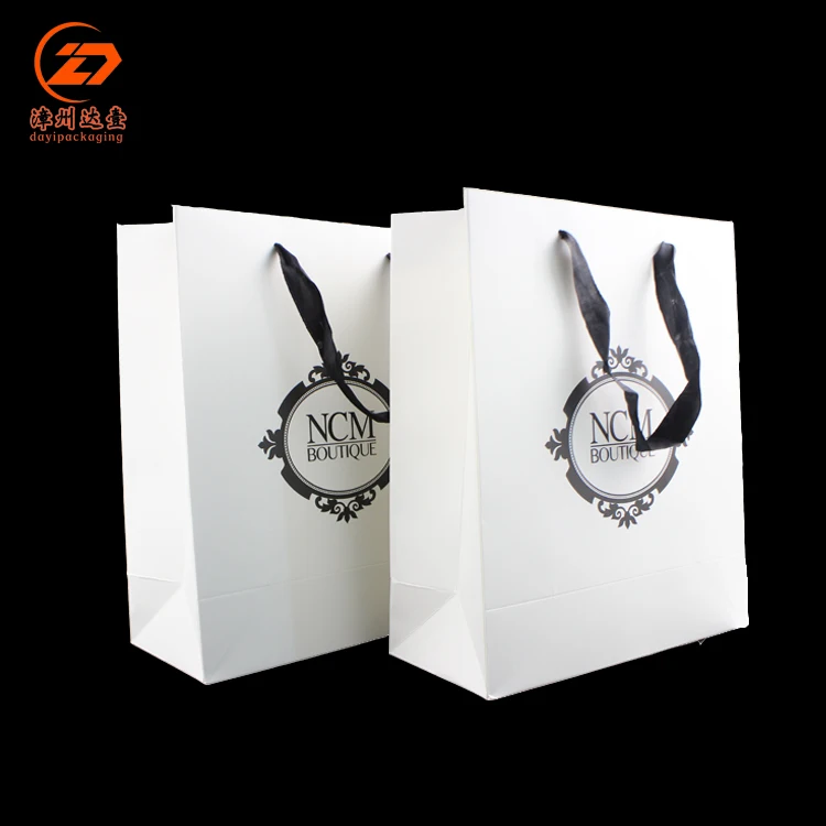 Custom Luxury Printed White Packaging Commercial Gift Bags,Boutique ...