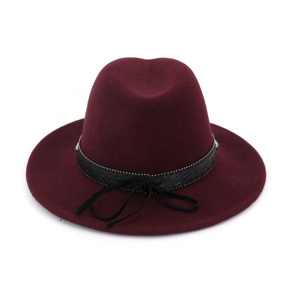 7cm Flat Brim Vintage Wool Felt Cowboy Fedora Hat - Buy Flat Brim Felt ...