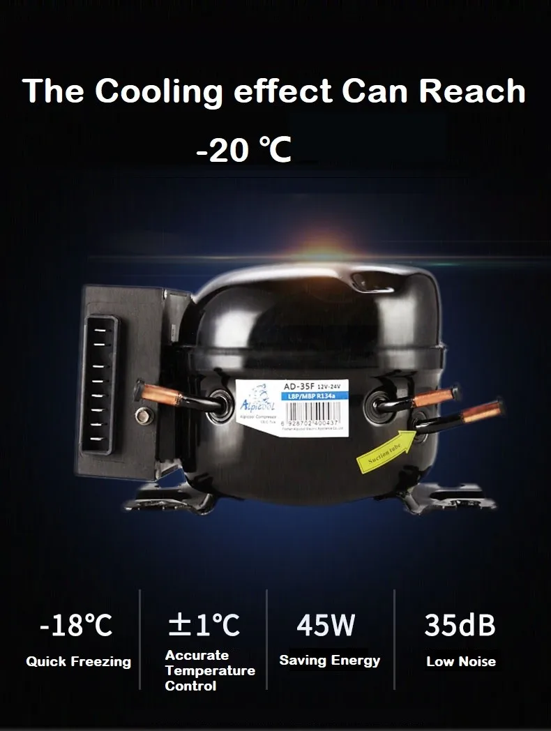 55l Dc 12v 24v Ac 110v To 240v Portable Dual Zone Mini Fridge Car