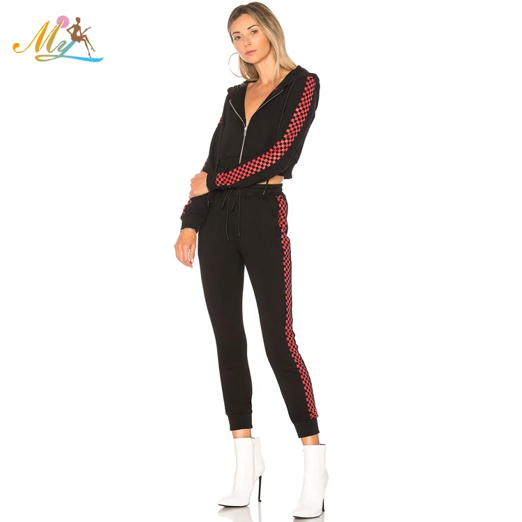 High Quality Black 100 Cotton Women Tracksuit Set For Autumn Buy Tracksuits,Women Tracksuit
