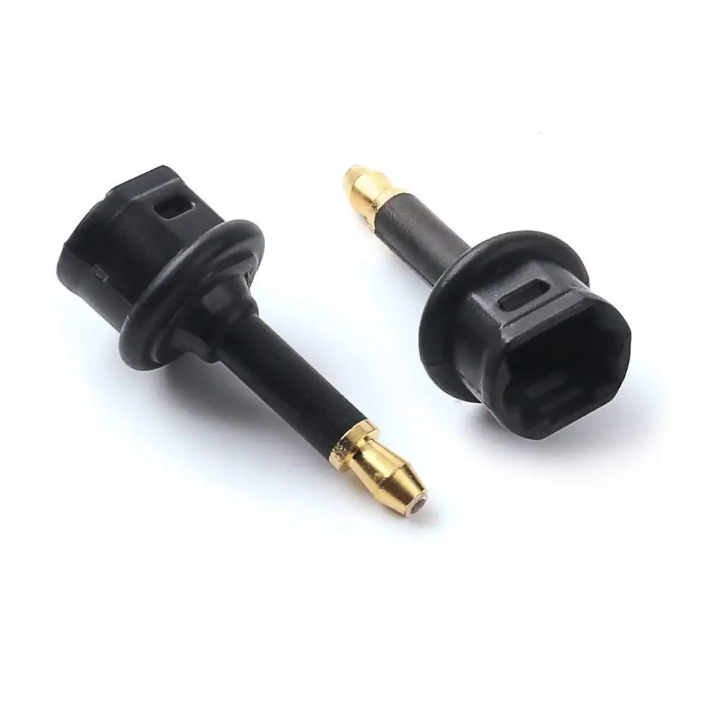 kenable Black Audio Cable TOSlink Plug To Mini-TOSLink OPTICAL 3.5mm Jack 2m 