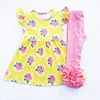 Wholesale Boutique Girls Fall Outfit Cute Pattern Children Ruffle Pants Set Clothes